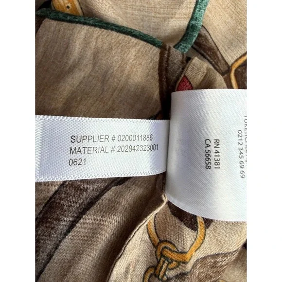 Lauren Ralph Lauren Shirt Women Size 2X Beige Equestrian Print Cotton Button Up - Picture 15 of 16
